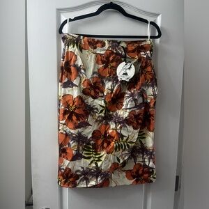 Hell Bunny Vixen wrap pencil skirt with back slit XL
